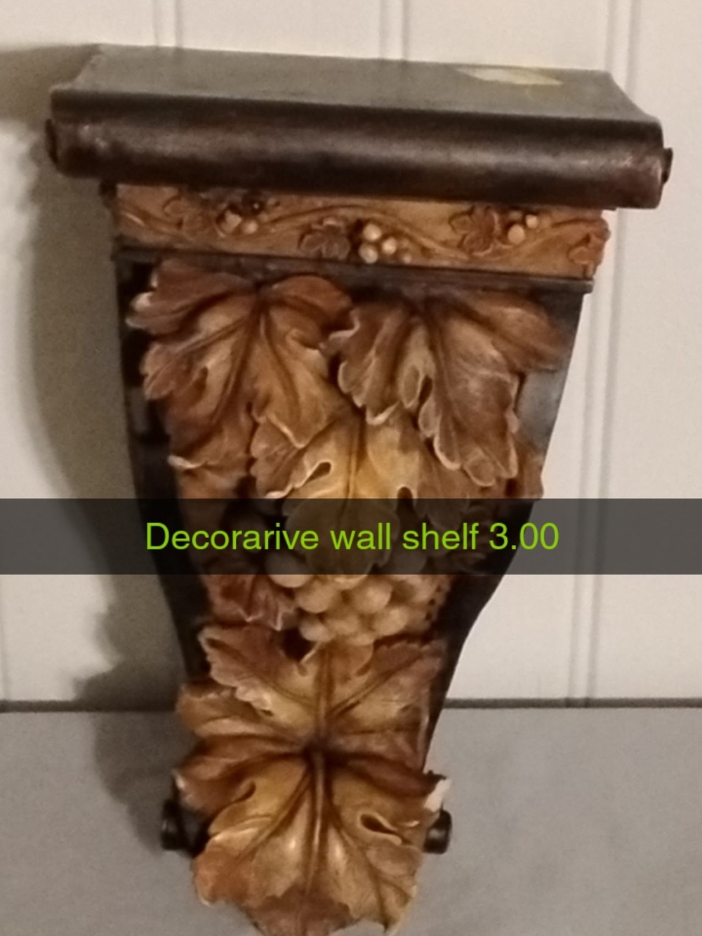 Decorative Brown Gilded Wall Shelf Bracket